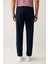 Erkek Lacivert Slim Fit Beli Lastikli 360 Derece Esnek Teknik Kumaş Pantolon A41y3077 5