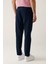 Erkek Lacivert Slim Fit Beli Lastikli 360 Derece Esnek Teknik Kumaş Pantolon A41y3077 6