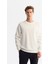 Erkek Ekru Bisiklet Yaka Pamuklu Baskılı Elastan Sweatshirt A42y1227 1