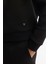 Erkek Siyah Bisiklet Yaka Baskılı Elastan Sweatshirt A42y1275 3