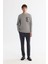 Erkek Gri Bisiklet Yaka Pamuklu Baskılı Elastan Sweatshirt A42y1240 5