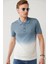 Erkek İndigo 3 Düğmeli Garment Dyed Polo Yaka Triko T-Shirt A41Y5068 1