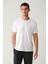 Erkek Beyaz Bisiklet Yaka Baskılı Soft Touch T-shirt A41y1030 1