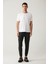 Erkek Beyaz Bisiklet Yaka Baskılı Soft Touch T-shirt A41y1030 6