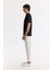 Erkek Siyah Bisiklet Yaka Flexi & Gofre Baskı Detaylı İnterlok T-Shirt A51Y1002 3