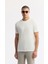 Erkek Ekru Regular Fit Bisiklet Yaka Jakar Dokulu T-shirt A51y1041 1