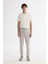 Erkek Gri Relaxed Fit Yanı Lastikli Balıksırtı Örme Bağcıklı Pantolon A42Y3016 1