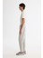 Erkek Gri Relaxed Fit Yanı Lastikli Balıksırtı Örme Bağcıklı Pantolon A42Y3016 2