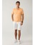Erkek Açık Turuncu %100 Pamuk 3 Düğmeli Jakarlı Polo Yaka T-shirt A41y1354 5