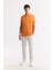 Erkek Turuncu Regular Fit %100 Pamuk Hızlı Kuruyan Kıvrılmayan Polo Yaka T-Shirt B001032 7