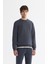 Erkek Antrasit Bisiklet Yaka Esnek Yumuşak Doku Interlok Kumaş Sweatshirt B001100 1