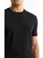 Erkek Siyah Regular Fit Bisiklet Yaka Önü Jakar Detaylı Rayon Triko T-shirt A51Y5004 2
