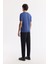 Erkek İndigo Regular Fit Bisiklet Yaka Önü Jakar Detaylı Rayon Triko T-shirt A51Y5004 4