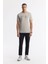 Erkek Gri Bisiklet Yaka Baskılı Bi Stretch İnterlok T-Shirt A51Y1044 6