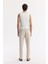 Erkek Bej Relaxed Fit Beli Bağcıklı Keten Karışımlı Chino Pantolon B003036 3