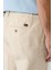 Erkek Bej Relaxed Fit Beli Bağcıklı Keten Karışımlı Chino Pantolon B003036 7