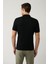 Erkek Siyah %100 Pamuk 3 Düğmeli Jakarlı Polo Yaka Regular Fit T-Shirt A41Y1354 4