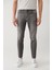 Erkek Gri Eskitme Yıkamalı Esnek Jean Pantolon A41Y3514 2