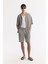 Erkek Nardo Gri Beli Lastikli Bağcıklı Soft Touch Relaxed Fit Şort A51Y3703 1