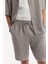 Erkek Nardo Gri Beli Lastikli Bağcıklı Soft Touch Relaxed Fit Şort A51Y3703 4