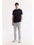 Erkek Siyah Bisiklet Yaka Gofre Baskılı İnterlok T-Shirt A51Y1003 7
