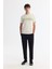 Erkek Ekru Bisiklet Yaka İnterlok Elastan T-Shirt A42Y1005 6