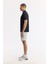 Erkek Siyah Kırılmaz Polo Yaka Magnet Düğme Teknik Kumaş T-Shirt A51Y1155 3
