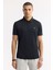 Erkek Siyah Kırılmaz Polo Yaka Magnet Düğme Teknik Kumaş T-Shirt A51Y1155 5