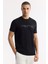 Erkek Siyah Regular Fit Bisiklet Yaka Baskılı Bi Stretch İnterlok T-Shirt A51Y1131 5