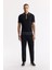 Erkek Siyah Regular Fit Polo Yaka Dokulu Rayon Triko T-shirt A51y5165 7
