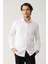 Erkek Beyaz Slim Fit %100 Pamuk Klasik Yaka Saten Gömlek B002002 3