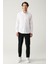Erkek Beyaz Slim Fit %100 Pamuk Klasik Yaka Saten Gömlek B002002 5