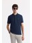 Erkek Lacivert Regular Fit %100 Pamuk Hızlı Kuruyan Kıvrılmayan Polo Yaka T-Shirt B001032 1