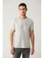 Erkek Açık Gri Bisiklet Yaka Baskılı Soft Touch T-Shirt A41Y1131 3