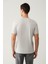 Erkek Açık Gri Bisiklet Yaka Baskılı Soft Touch T-Shirt A41Y1131 4