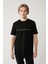 Erkek Siyah Bisiklet Yaka Baskılı Interlok T-shirt A41y1132 3