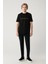 Erkek Siyah Bisiklet Yaka Baskılı Interlok T-shirt A41y1132 6