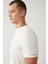 Erkek Beyaz Bisiklet Yaka Baskılı Soft Touch T-shirt A41y1032 2