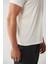 Erkek Beyaz Bisiklet Yaka Baskılı Soft Touch T-shirt A41y1032 5