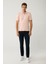 Erkek Açık Pembe %100 Pamuk 3 Düğmeli Jakarlı Polo Yaka T-shirt A41y1354 5