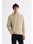 Erkek Bej Kapüşonlu Baskılı Elastan Sweatshirt A42y1332 2