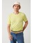 Erkek Neon Yeşil Bisiklet Yaka Garment Dyed T-shirt A41y5074 1