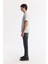 Erkek Gri Bisiklet Yaka Puff Print T-shirt A51y1004 3