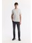 Erkek Gri Bisiklet Yaka Puff Print T-shirt A51y1004 6