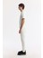 Erkek Kırık Beyaz Slim Fit Klasik Bel Armürlü Pamuklu 5 Cep Pantolon B003038 2