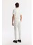 Erkek Kırık Beyaz Slim Fit Klasik Bel Armürlü Pamuklu 5 Cep Pantolon B003038 3