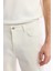Erkek Kırık Beyaz Slim Fit Klasik Bel Armürlü Pamuklu 5 Cep Pantolon B003038 4
