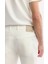 Erkek Kırık Beyaz Slim Fit Klasik Bel Armürlü Pamuklu 5 Cep Pantolon B003038 5