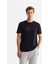 Erkek Siyah Bisiklet Yaka Baskılı Elastan T-shirt A42y1007 1