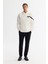 Erkek Ekru Kapüşonlu Pamuklu Baskılı Elastan Sweatshirt A42y1289 6